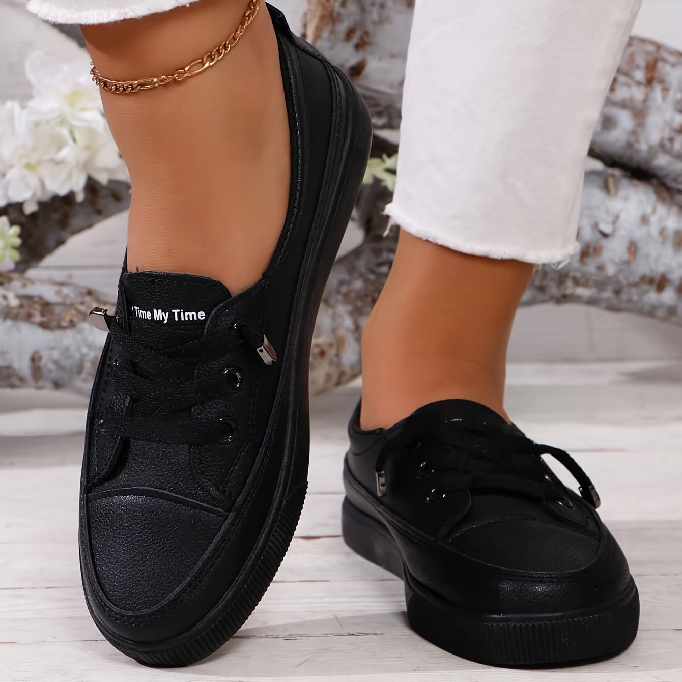 Mariam | Women's Round Toe Lace-Up Low Top Shoes