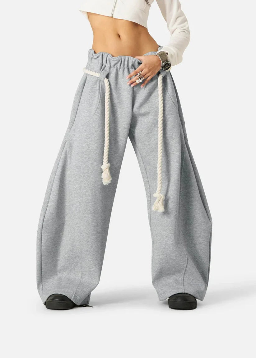 Marigold | Women's Baggy Leg Rope Drawstring Waist Trousers