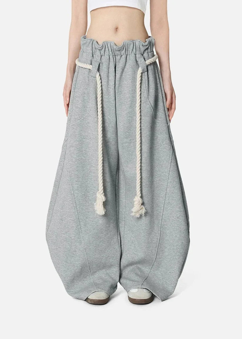 Marigold | Women's Baggy Leg Rope Drawstring Waist Trousers