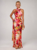 Marina | Women's Sleeveless Halter Neck Flowy Maxi Dress