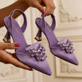 Marion | Women's Slingback Strap Closed Toe Buckled High Heels