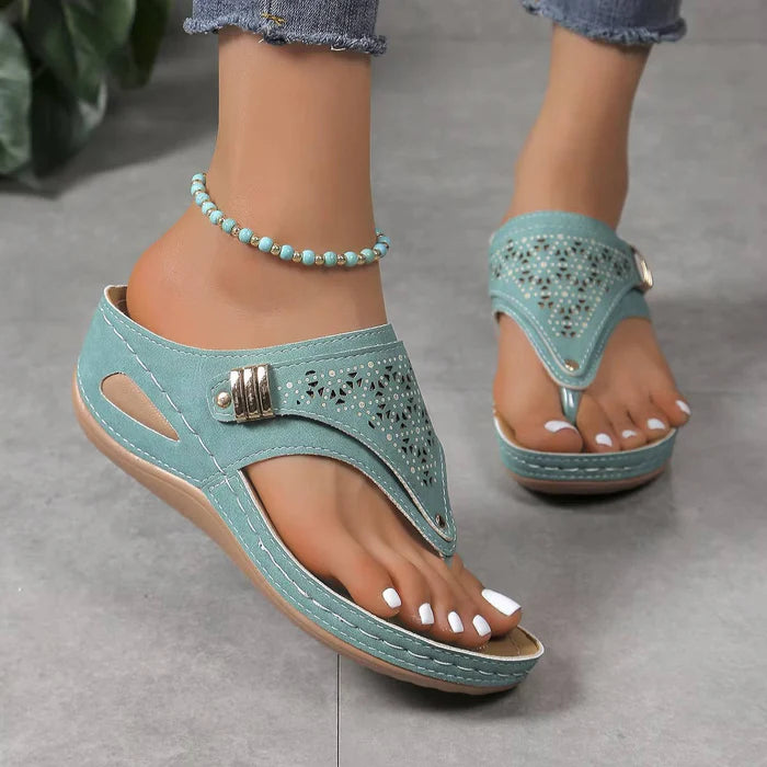 Marsha | Women's Slip-On Round Toe Wedge Platform Slides
