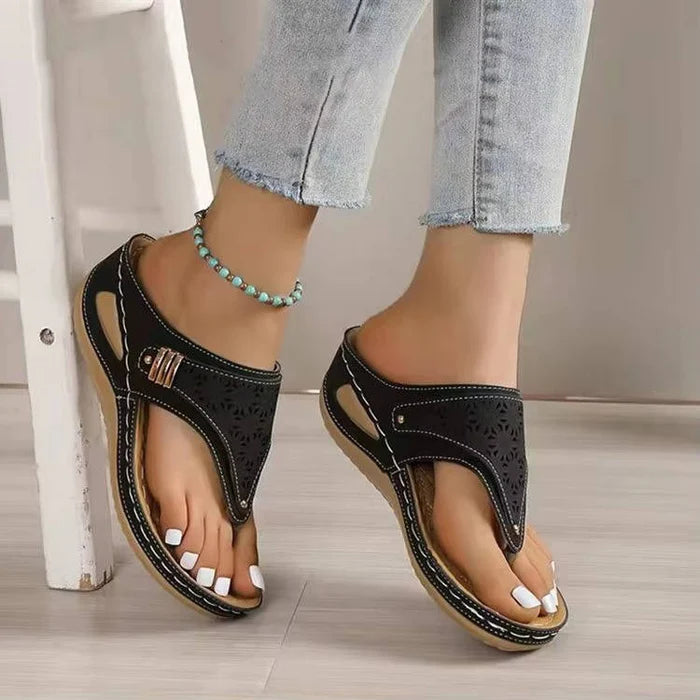 Marsha | Women's Slip-On Round Toe Wedge Platform Slides