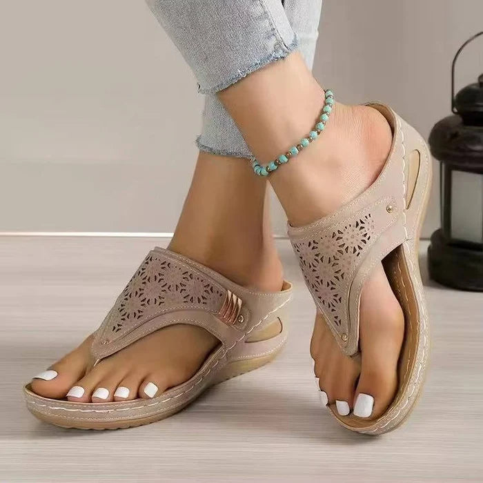 Marsha | Women's Slip-On Round Toe Wedge Platform Slides