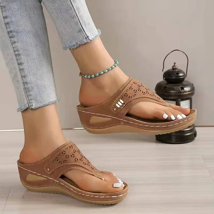 Marsha | Women's Slip-On Round Toe Wedge Platform Slides