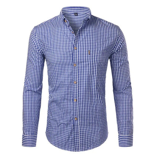 Marshall | Men's Checkered Button Down Long Sleeve Dress Shirt