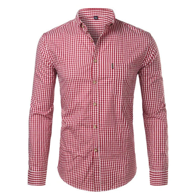 Marshall | Men's Checkered Button Down Long Sleeve Dress Shirt