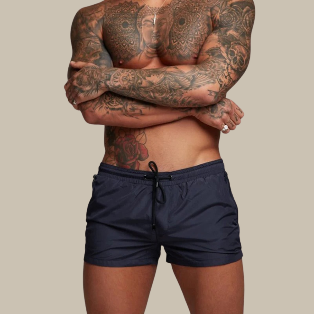 Mason | Men's Zip Pocket Drawstring Swim Shorts