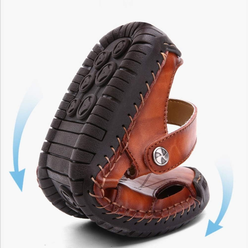 Matthew | Men's Buckle Strap Slip-On Closed Toe Sandals