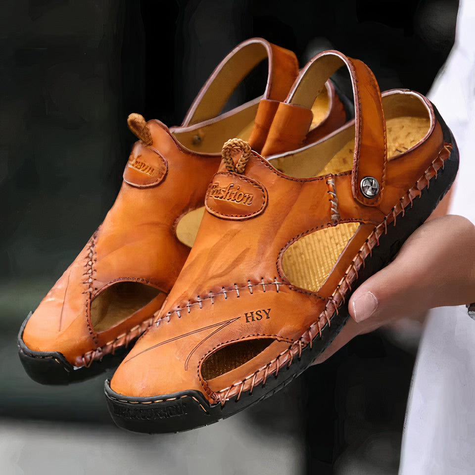 Matthew | Men's Buckle Strap Slip-On Closed Toe Sandals