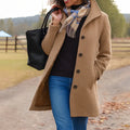 Maud | Women’s Collared Button Front Long Sleeve Winter Coat