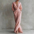 Maura | Women's V-Neck Wrapped High Slit Maxi Dress