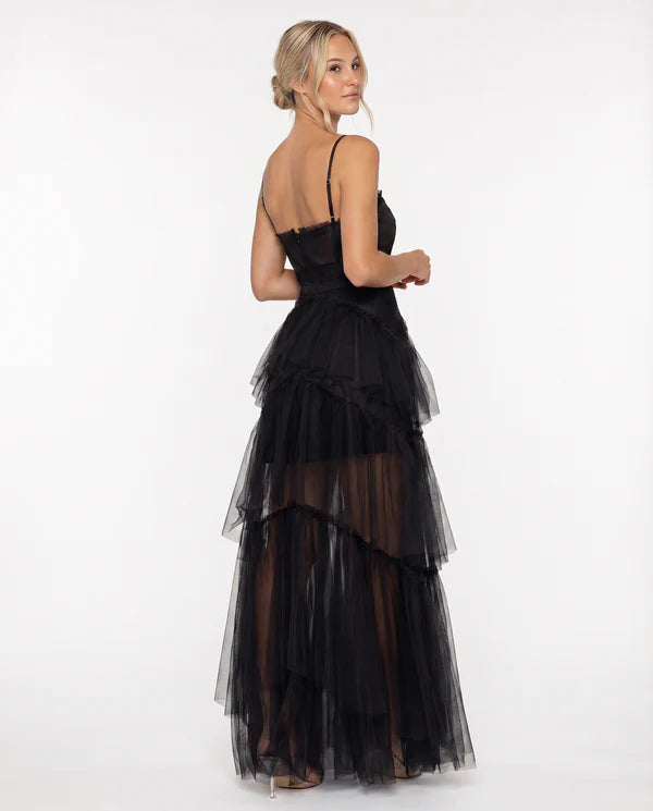 Meaghan | Women's Tiered Square Neck Sleeveless Maxi Dress
