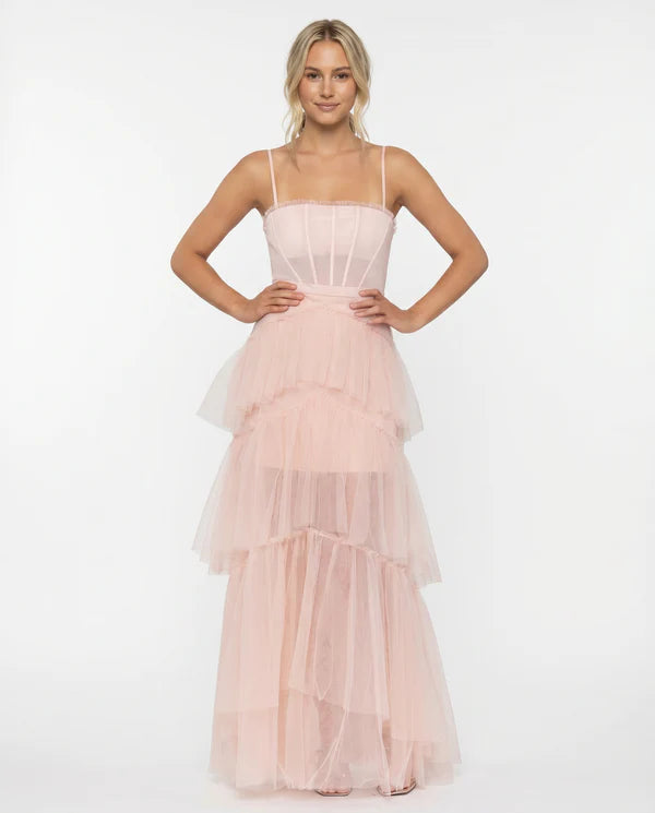 Meaghan | Women's Tiered Square Neck Sleeveless Maxi Dress