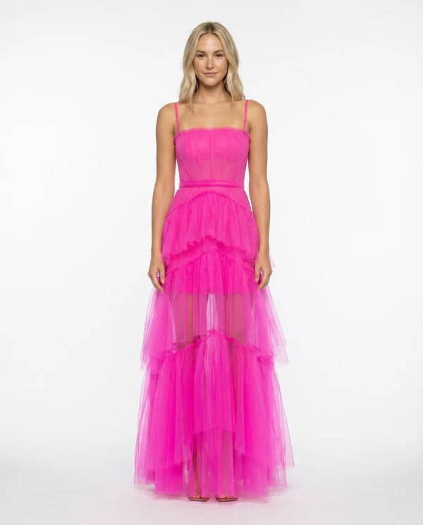 Meaghan | Women's Tiered Square Neck Sleeveless Maxi Dress