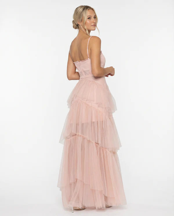 Meaghan | Women's Tiered Square Neck Sleeveless Maxi Dress