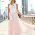 Megan | Women’s A Line Sleeveless Round Neck Wedding Guest Dress