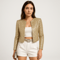 Melony | Women’s Long Sleeve Open Front Cropped Length Jacket