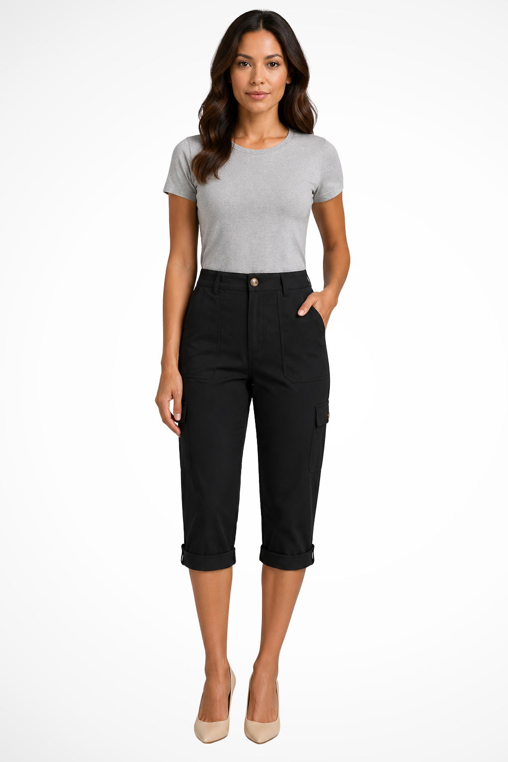 Michelle | Women's Straight Leg Pockets Cargo Utility Trousers