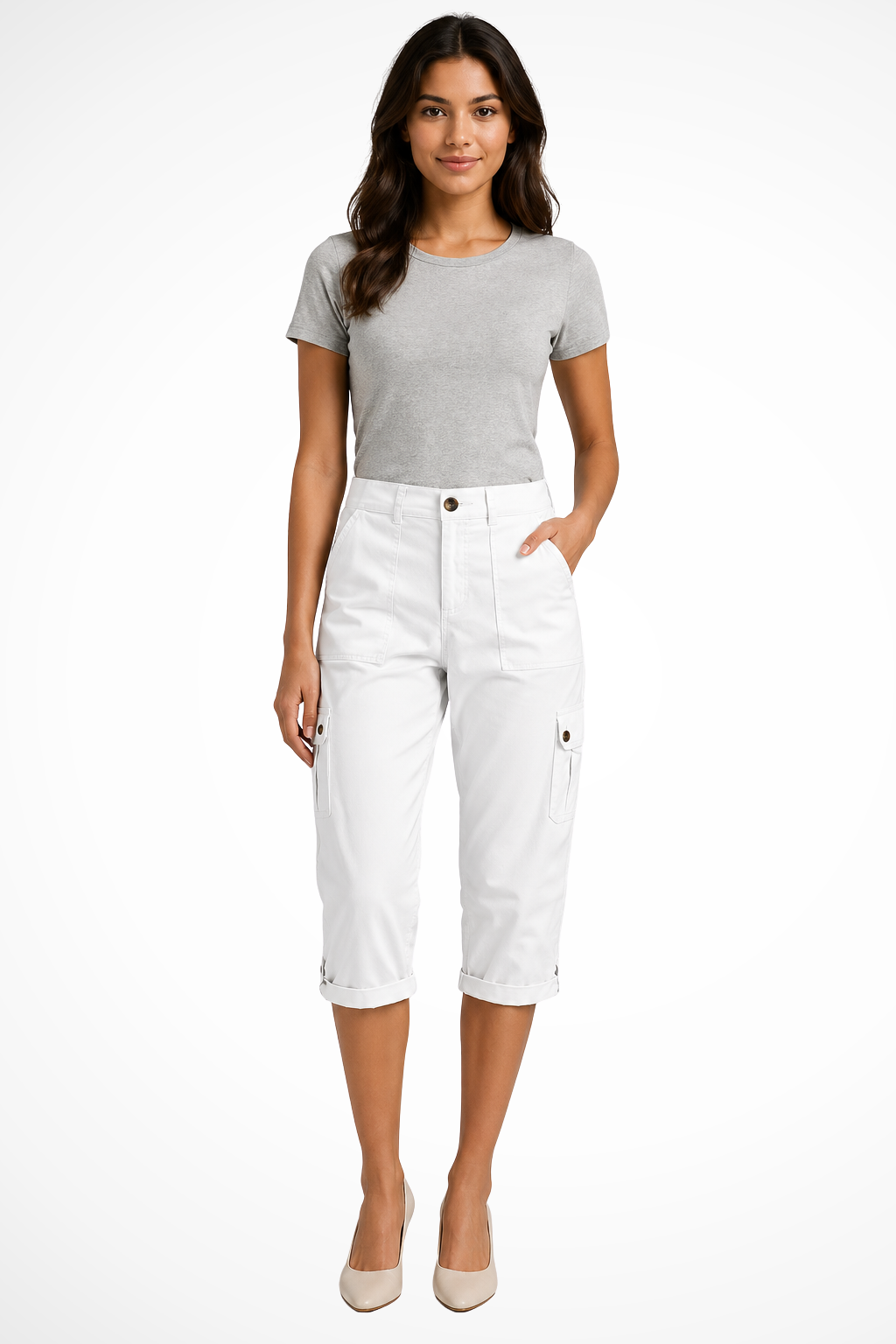 Michelle | Women's Straight Leg Pockets Cargo Utility Trousers