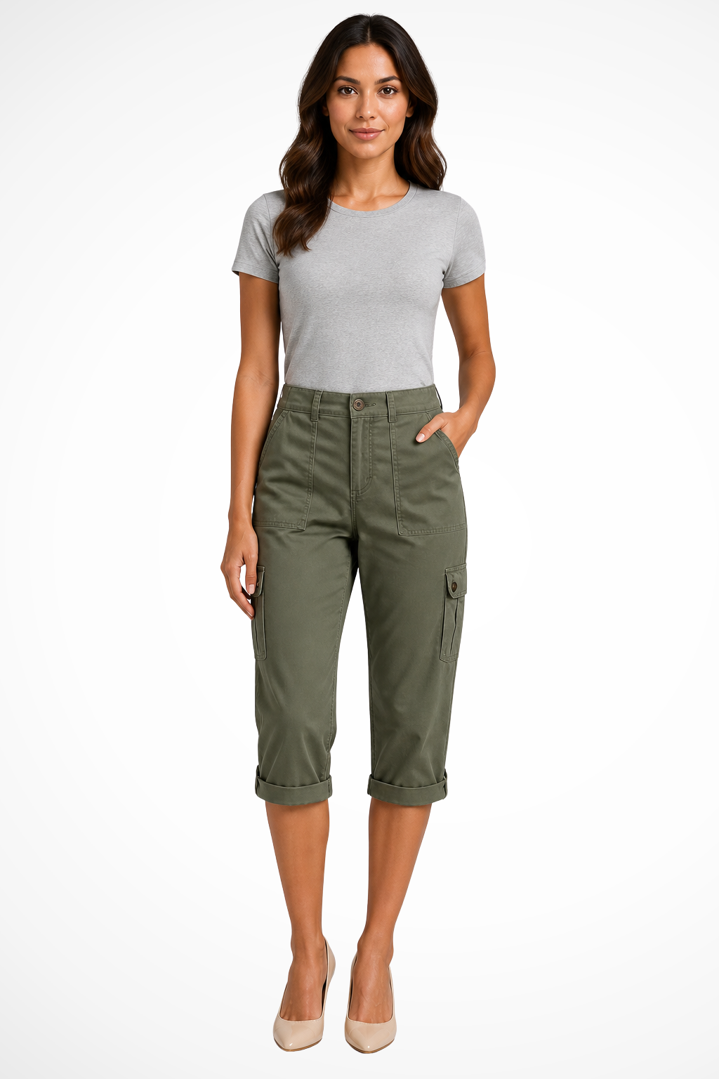 Michelle | Women's Straight Leg Pockets Cargo Utility Trousers