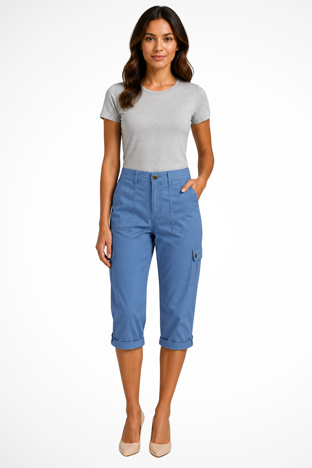 Michelle | Women's Straight Leg Pockets Cargo Utility Trousers