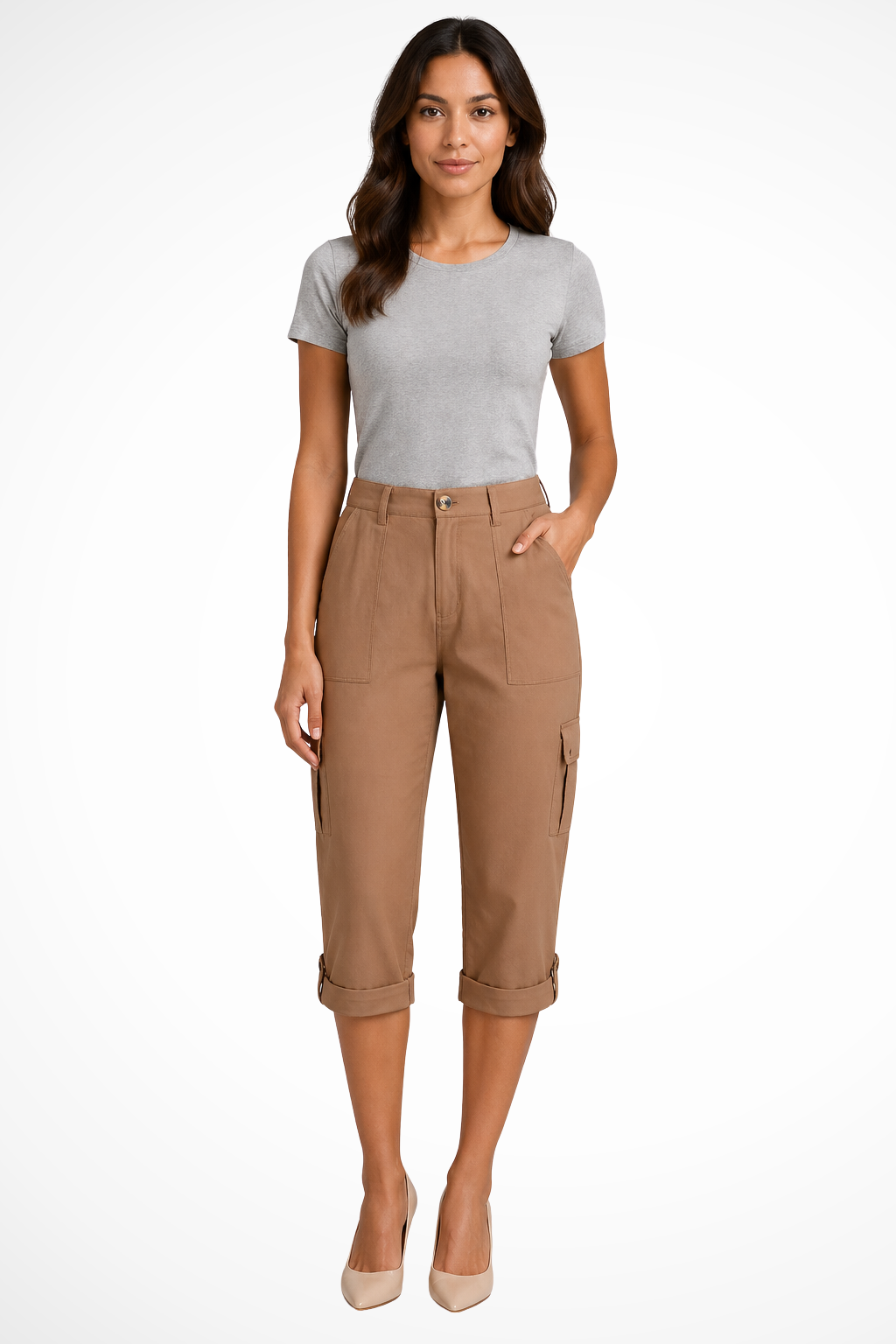Michelle | Women's Straight Leg Pockets Cargo Utility Trousers