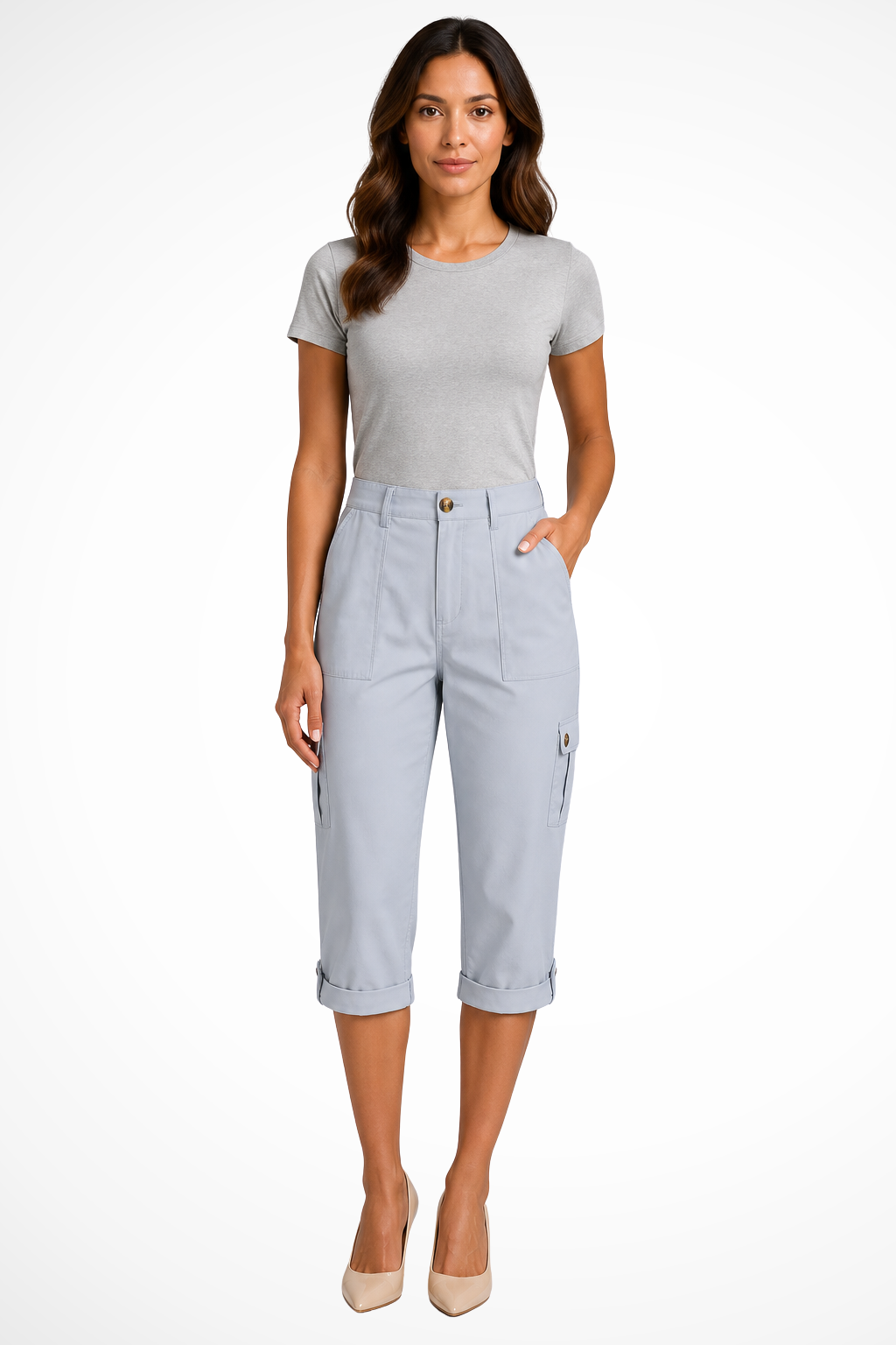 Michelle | Women's Straight Leg Pockets Cargo Utility Trousers