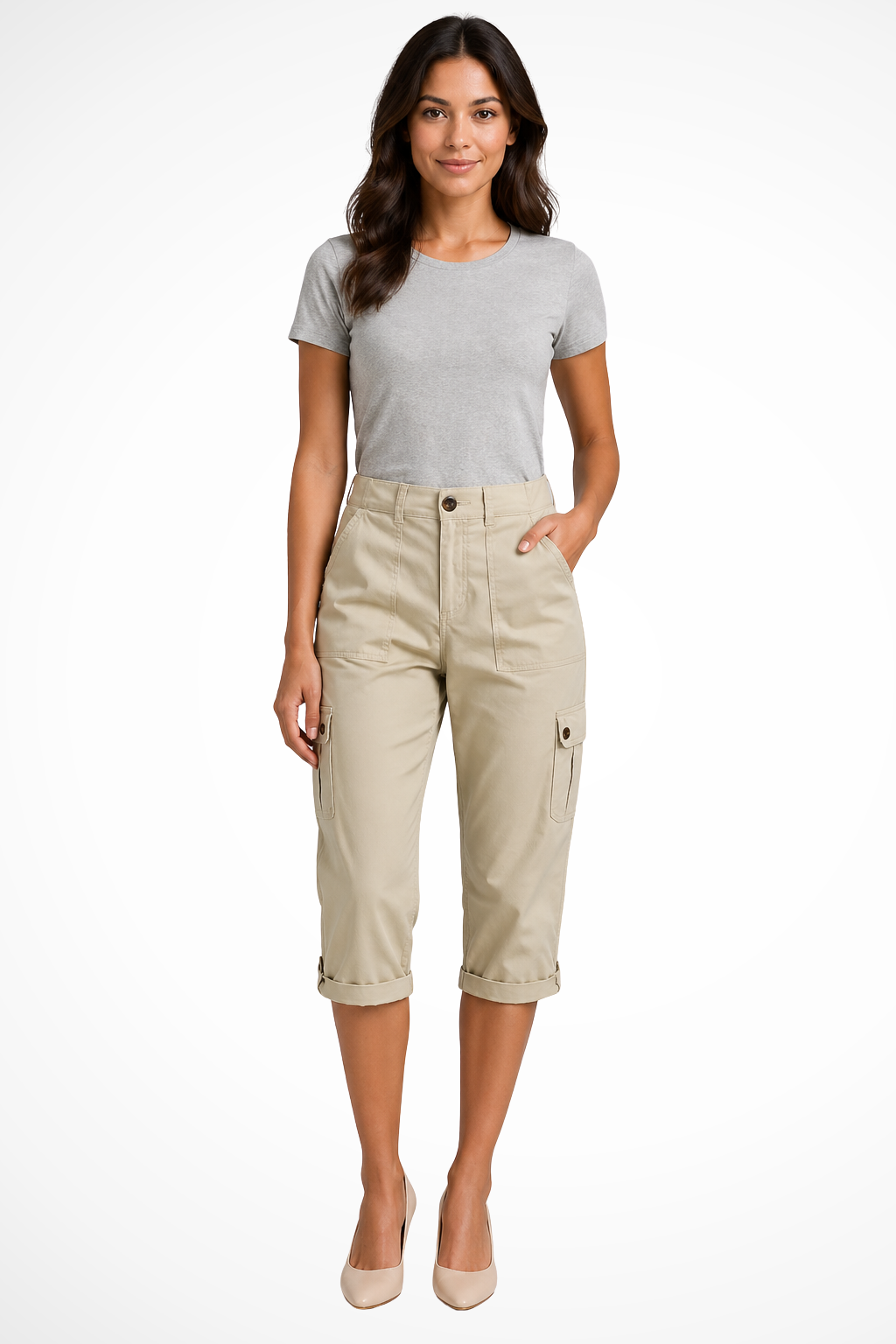 Michelle | Women's Straight Leg Pockets Cargo Utility Trousers