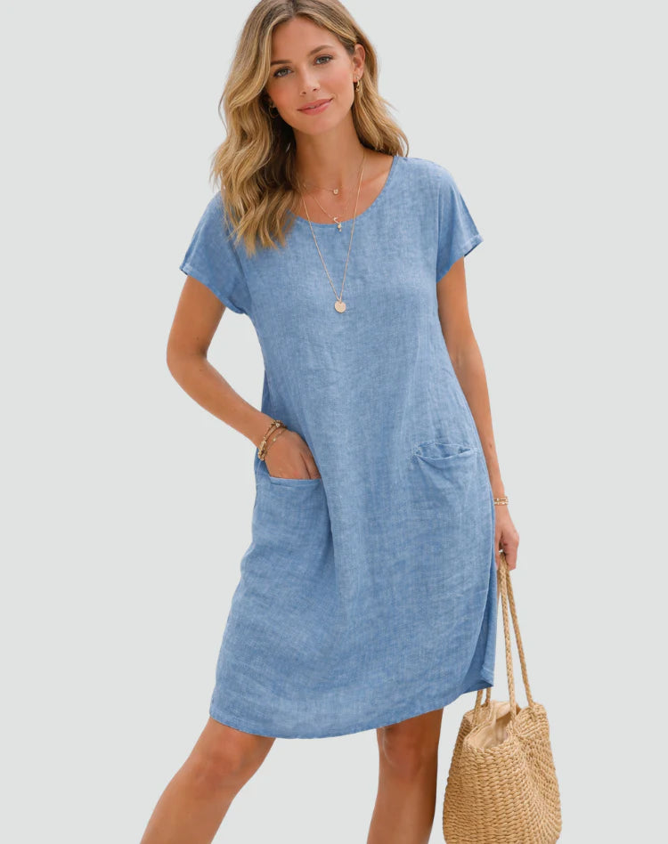 Mikayla | Women’s Scoop Neck Short Sleeve Summer Mini Dress