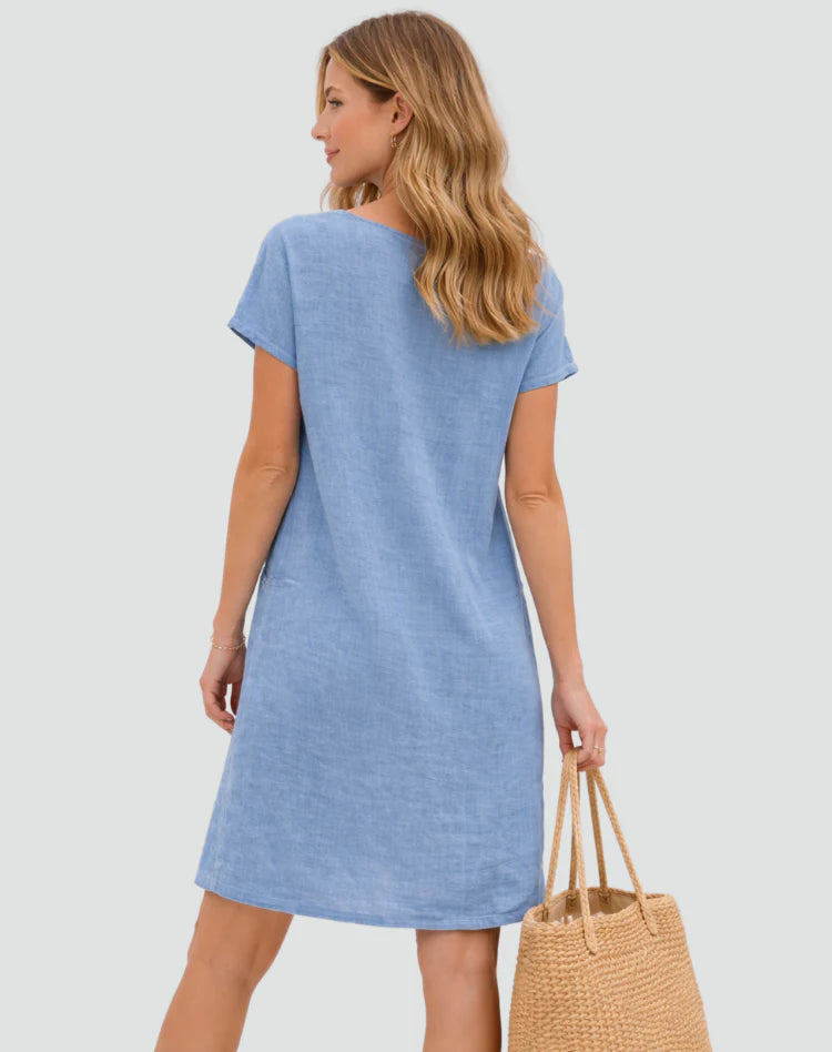 Mikayla | Women’s Scoop Neck Short Sleeve Summer Mini Dress