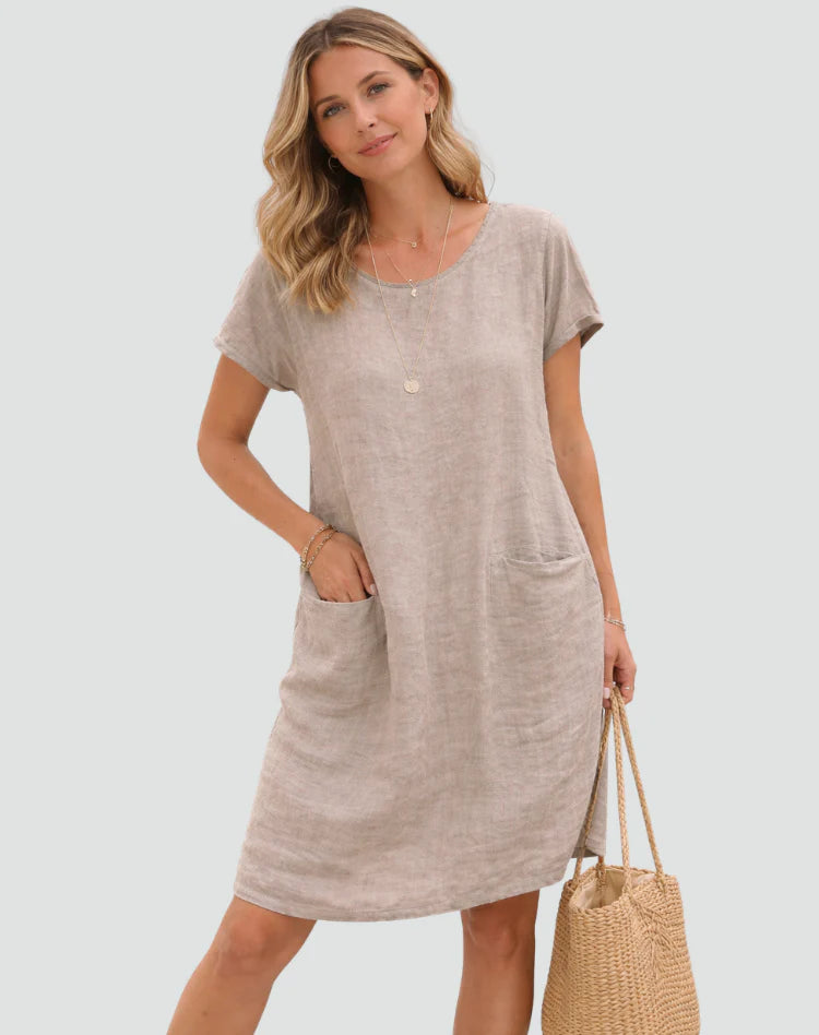Mikayla | Women’s Scoop Neck Short Sleeve Summer Mini Dress