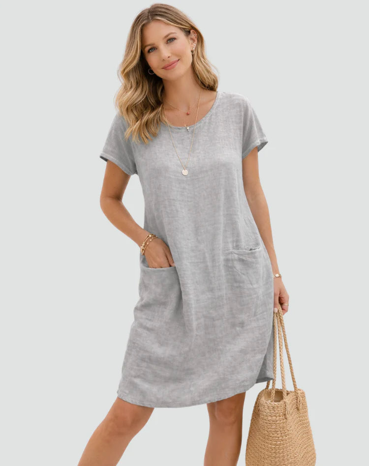 Mikayla | Women’s Scoop Neck Short Sleeve Summer Mini Dress