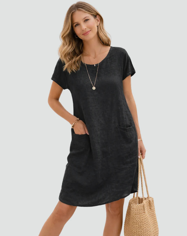 Mikayla | Women’s Scoop Neck Short Sleeve Summer Mini Dress