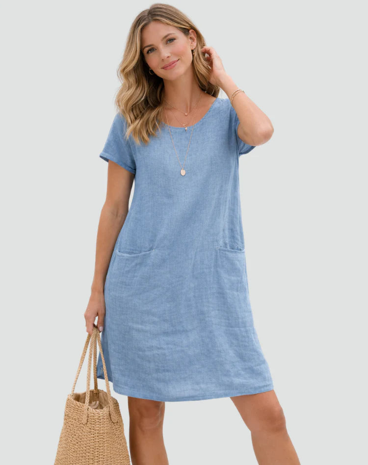 Mikayla | Women’s Scoop Neck Short Sleeve Summer Mini Dress