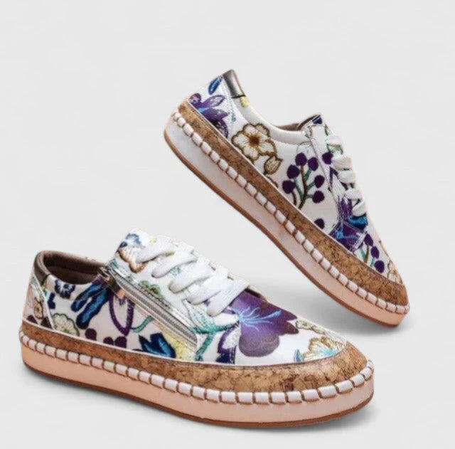 Milena | Women's Lace-Up Side Zip Round Toe Low Top Shoes