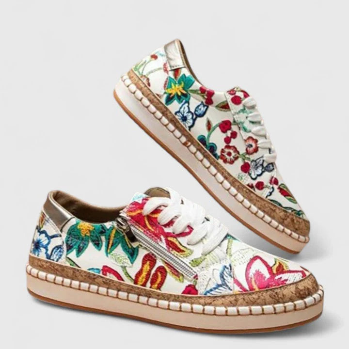 Milena | Women's Lace-Up Side Zip Round Toe Low Top Shoes