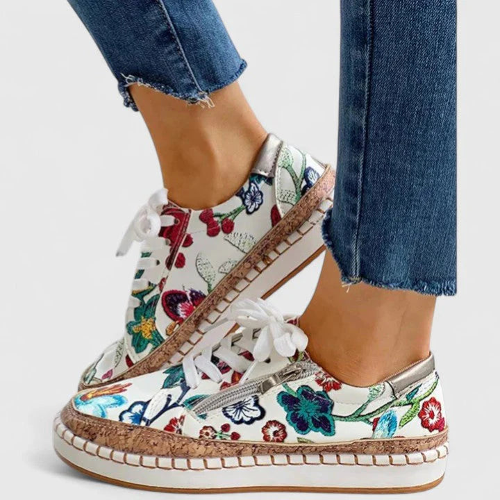 Milena | Women's Lace-Up Side Zip Round Toe Low Top Shoes