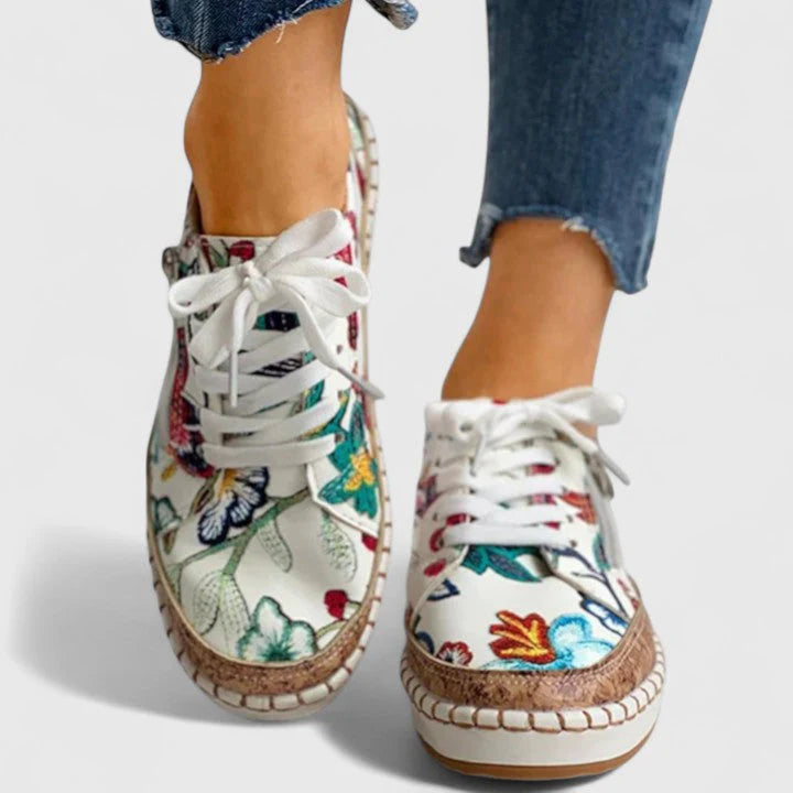 Milena | Women's Lace-Up Side Zip Round Toe Low Top Shoes