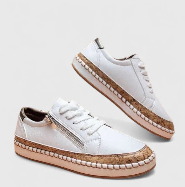 Milena | Women's Lace-Up Side Zip Round Toe Low Top Shoes