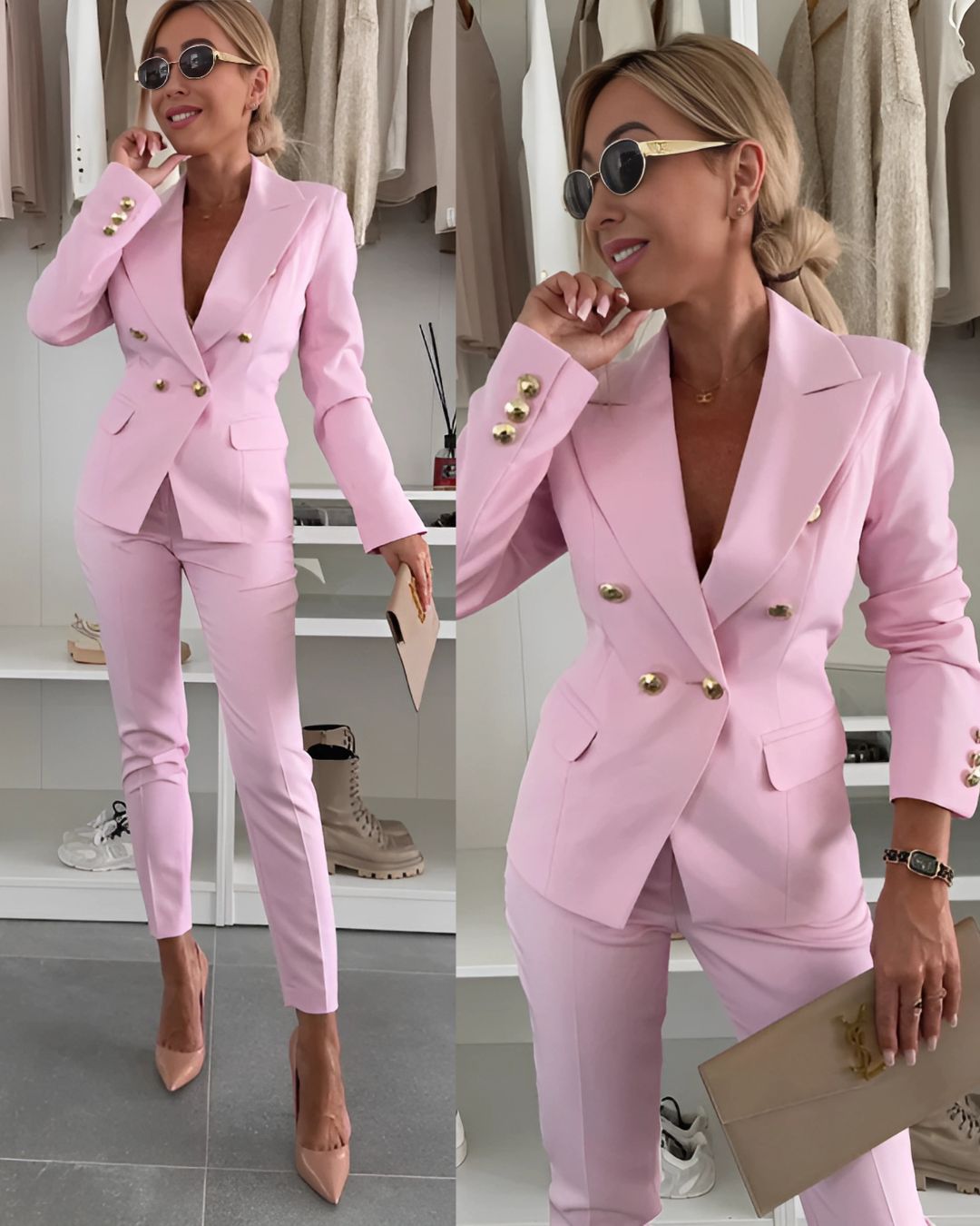 Miriam | Women's Notched Lapel Double Breasted Two Piece Suit