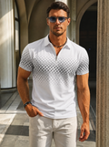 Mitchell | Men's Zip Neck Short Sleeve Pattern Polo Shirt
