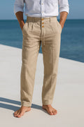 Montgomery | Men’s Button Front Drawstring Straight Leg Trousers