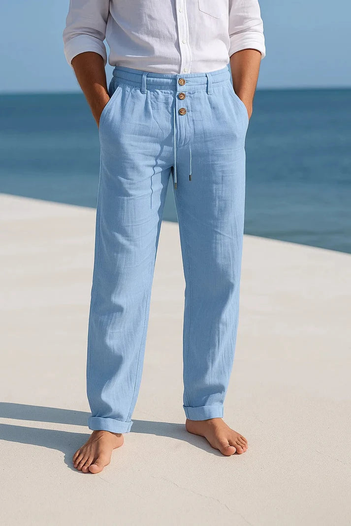 Montgomery | Men’s Button Front Drawstring Straight Leg Trousers