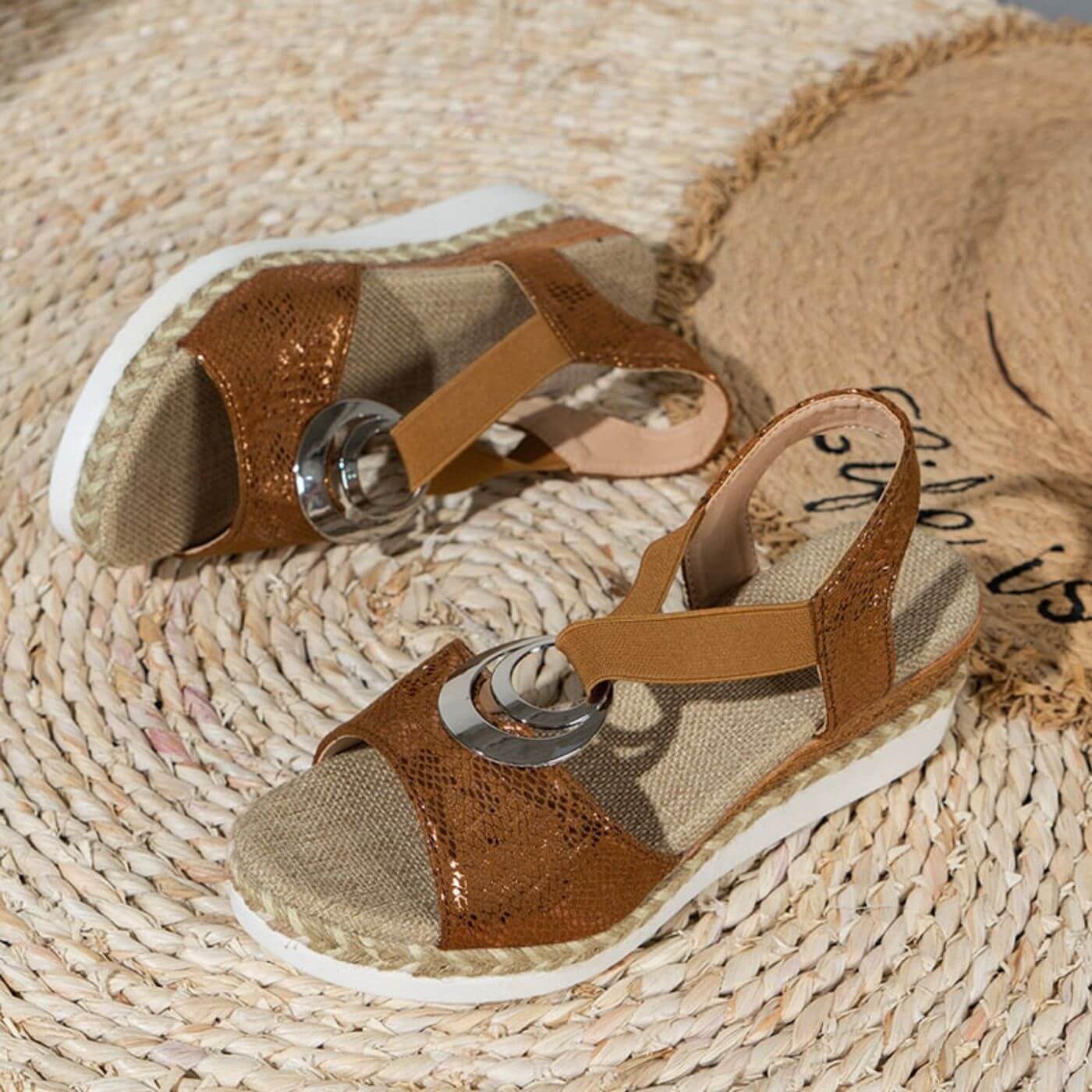 Nadine | Women's Ankle Strap Open Toe Slip On Sandals