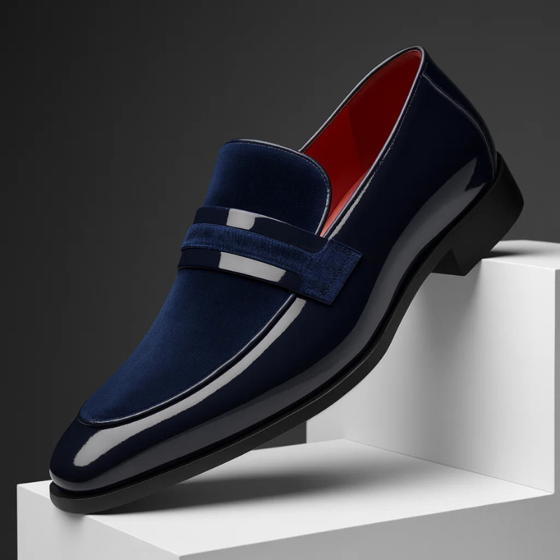 Nathaniel | Men's Glossy Slip-On Pointed Toe Dress Loafers