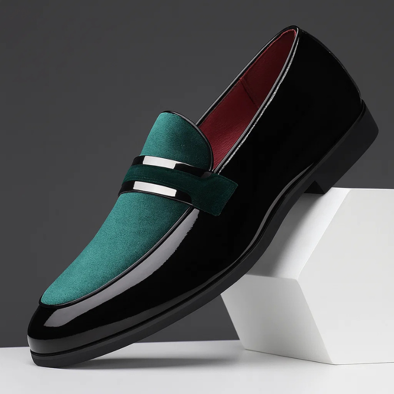 Nathaniel | Men's Glossy Slip-On Pointed Toe Dress Loafers