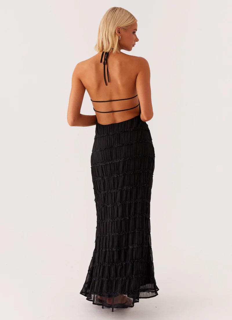 Nicola | Women's Pleated Halter Neck Sleeveless Wedding Guest Dress