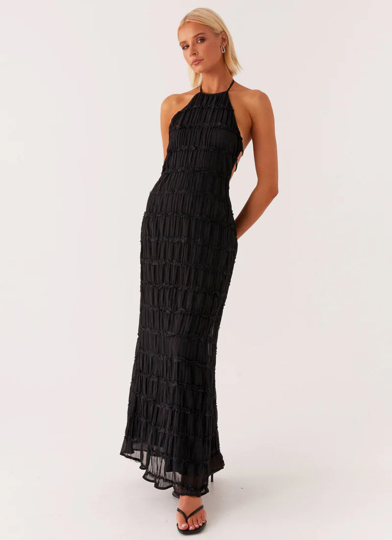 Nicola | Women's Pleated Halter Neck Sleeveless Wedding Guest Dress