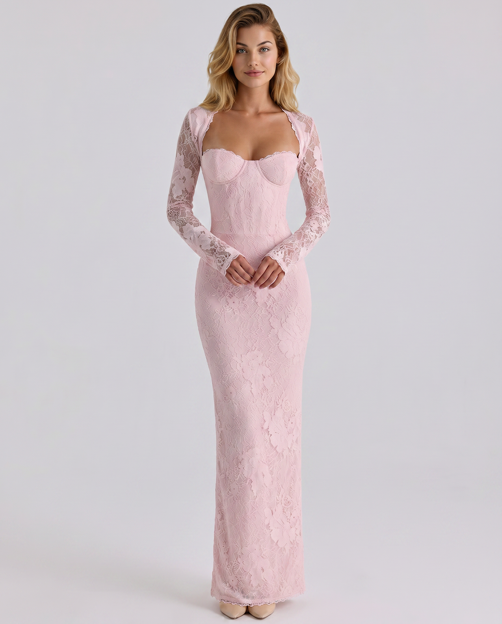 Noelle | Women's Fitted Long Sleeve Wedding Guest Dress